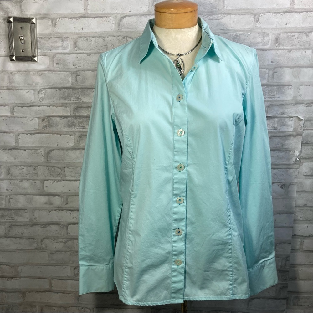 🆕Boden Women's Blue Long Sleeve Button Down Shirt / Blouse Size 14